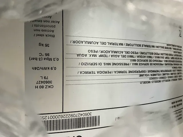 Ariston ckz80h buffervat (80l) - afbeelding 3 van  3