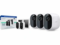 Arlo essential 2k draadloze beveiligingscamera | arlo essential spotlight 3-pack wit - afbeelding 1 van  3