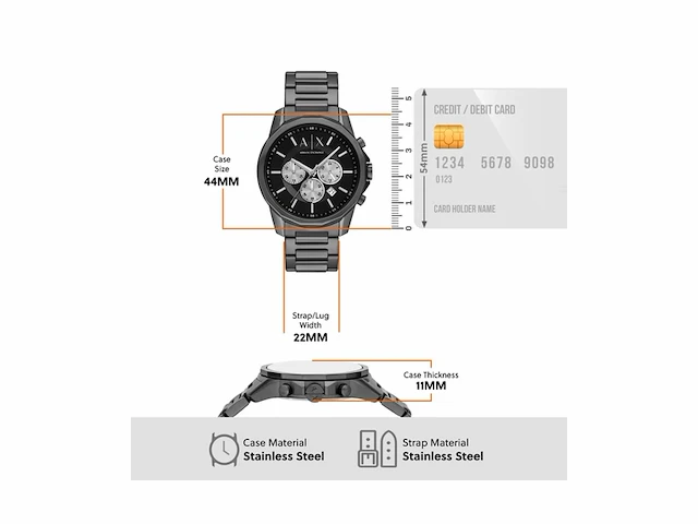 Armani exchange ax1765 heren horloge grijs - afbeelding 4 van  4