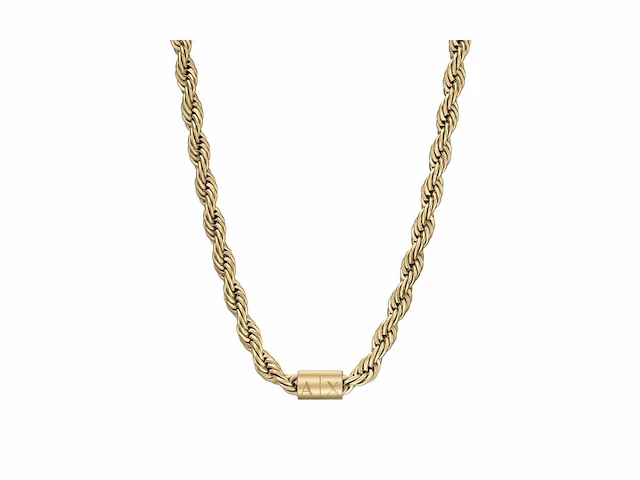 Armani exchange axg0126710 heren ketting goudkleurig roestvrij staal met karabijnsluiting 5 cm lang - afbeelding 1 van  3