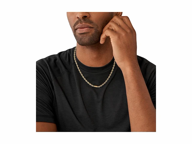 Armani exchange axg0126710 heren ketting goudkleurig roestvrij staal met karabijnsluiting 5 cm lang - afbeelding 2 van  3