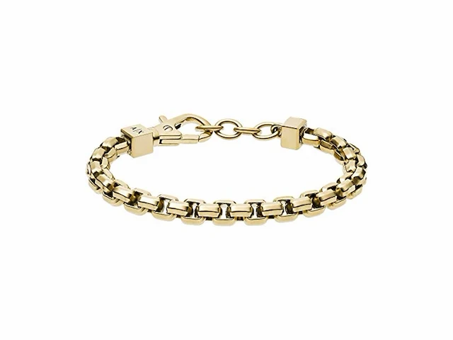 Armani exchange goudkleurige roestvrijstalen kettingarmband - afbeelding 1 van  2