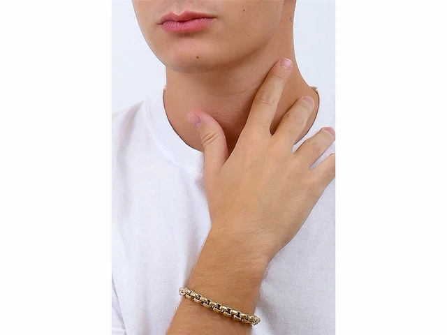Armani exchange goudkleurige roestvrijstalen kettingarmband - afbeelding 2 van  2