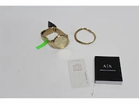 Armani exchange horloge voor heren 42 mm gouden roestvrij stalen kast met een roestvrij stalen band - afbeelding 4 van  5