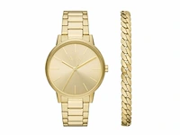 Armani exchange horloge voor heren, quartz 42 mm gouden roestvrij stalen kast met een roestvrij stalen band - afbeelding 1 van  3