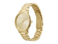 Armani exchange horloge voor heren quartz three hand movement 42 mm gouden roestvrij stalen kast met een roestvrij stalen band - afbeelding 2 van  5
