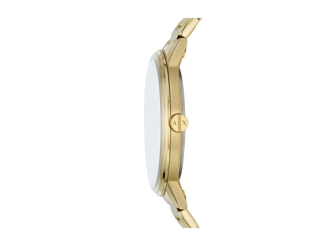 Armani exchange horloge voor heren quartz three hand movement 42 mm gouden roestvrij stalen kast met een roestvrij stalen band - afbeelding 3 van  5