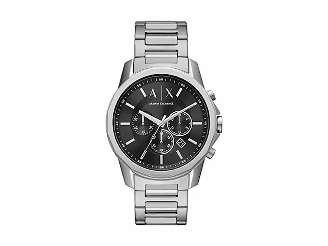 Armani exchange watch for men, chronograph movement, 44 mm silver stainless steel case with a stainless steel strap, ax1720 - afbeelding 1 van  3