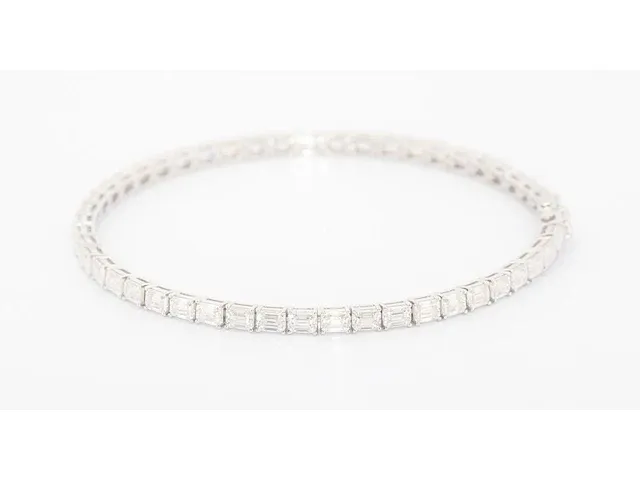 Armband 14k witgoud moissanite (d/fl) 12,25 karaat - afbeelding 2 van  2