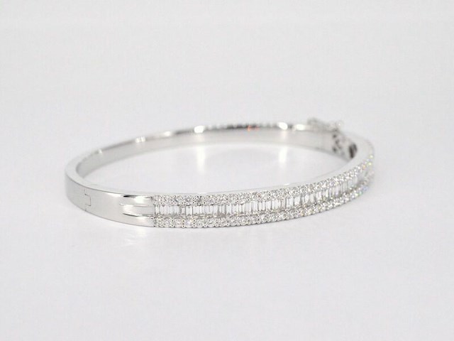 Armband met baguette en briljant geslepen diamanten - afbeelding 6 van  11
