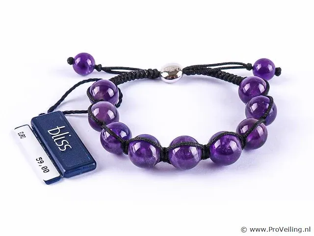 Armband met zilveren sluiting en diamantje - afbeelding 1 van  5