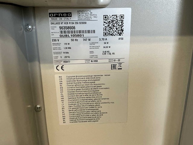 Arneg dallas3 vt vcb r134 professionele koelvitrine/koeltoonbank - afbeelding 21 van  21