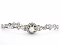 Art-deco armband met goud en platina, en natuurlijke diamanten en robijnen - afbeelding 5 van  9