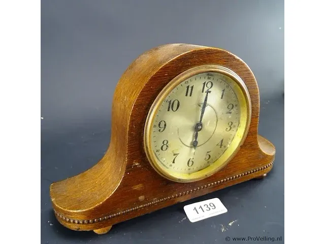 Art deco houten schouwklok - afbeelding 1 van  5