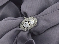 Art deco platina ring met diamant - afbeelding 1 van  9