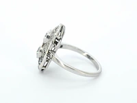 Art deco platina ring met diamant - afbeelding 5 van  9