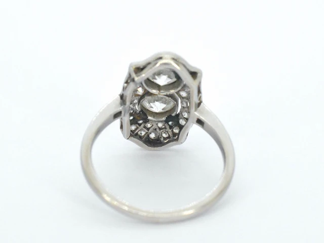 Art deco platina ring met diamant - afbeelding 7 van  9