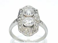 Art deco platina ring met diamant - afbeelding 9 van  9