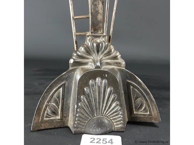 Art deco staande brons/messing crucifix - afbeelding 4 van  5