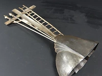 Art deco staande brons/messing crucifix - afbeelding 5 van  5