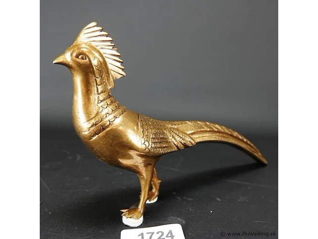 Art-deco zware massieve vergulde fazant - afbeelding 1 van  5