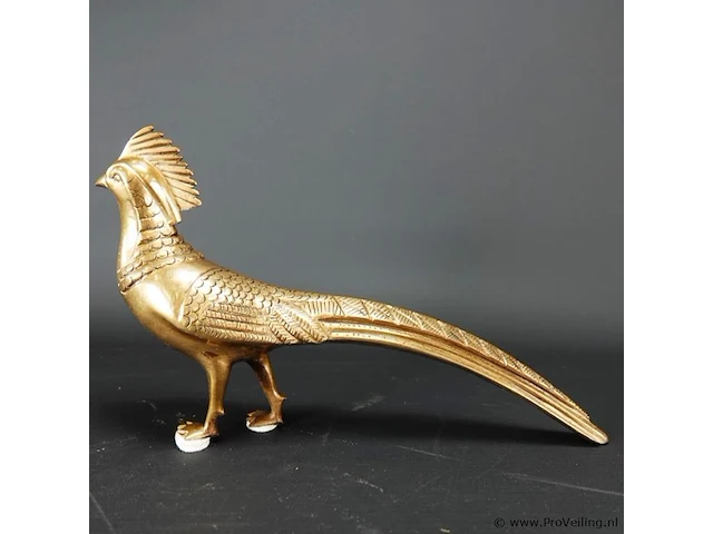 Art-deco zware massieve vergulde fazant - afbeelding 2 van  5