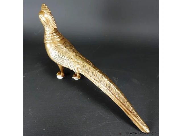 Art-deco zware massieve vergulde fazant - afbeelding 3 van  5