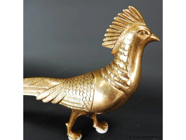 Art-deco zware massieve vergulde fazant - afbeelding 4 van  5