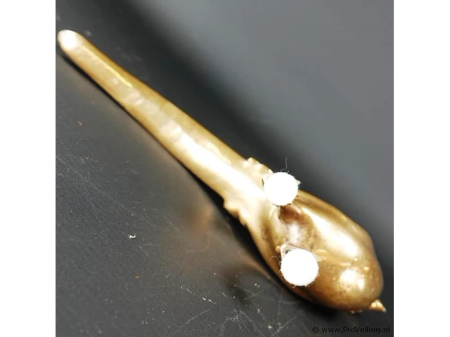 Art-deco zware massieve vergulde fazant - afbeelding 5 van  5