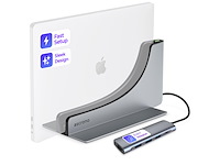 Ascrono vertical docking station hub compatibel met apple macbook air 13 (20182020 incl. m1) 2x usbc poort (40 gbps) thunderbolt 4 compatibel dock - afbeelding 1 van  6