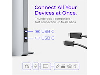Ascrono vertical docking station hub compatibel met apple macbook air 13 (20182020 incl. m1) 2x usbc poort (40 gbps) thunderbolt 4 compatibel dock - afbeelding 2 van  6