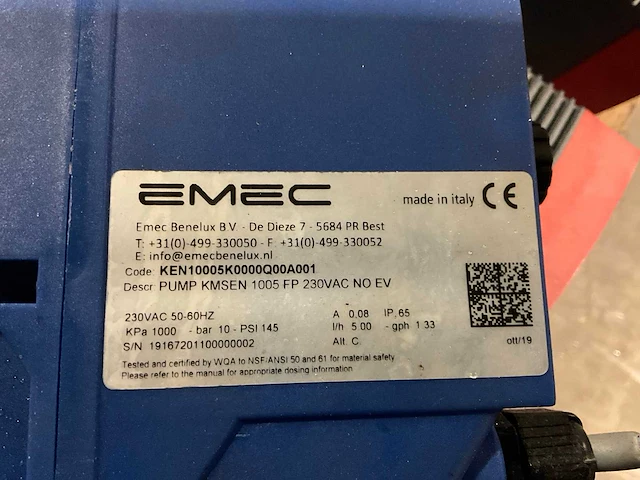 Ashland / emec bt4a / ken doseerpomp (6x) - afbeelding 6 van  8
