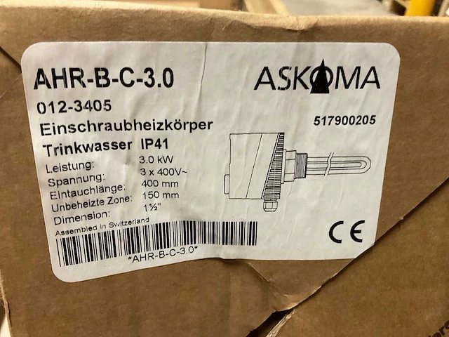 Askoma - ahr-b-c-3.0 - dompel verwarmingselement - afbeelding 2 van  2