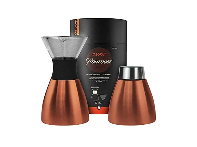 Asobu pourover koffiemaker - 1 ltr - dubbelwandig - koper - afbeelding 1 van  4