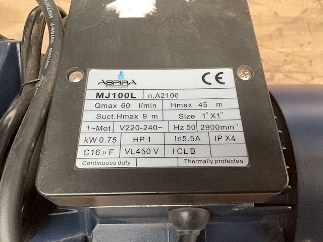 Aspira mj100l waterpomp - afbeelding 6 van  6