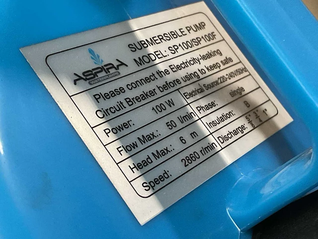 Aspira sp100 dompelpomp - afbeelding 4 van  4