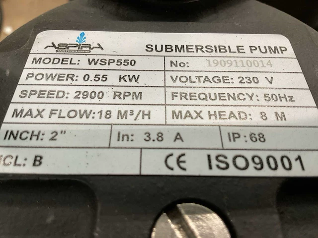 Aspira wsp550 dompelpomp - afbeelding 3 van  3