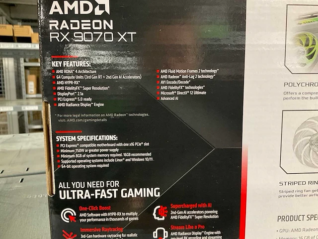 Asrock amd radeon rx 9070 xt videokaart - afbeelding 4 van  4