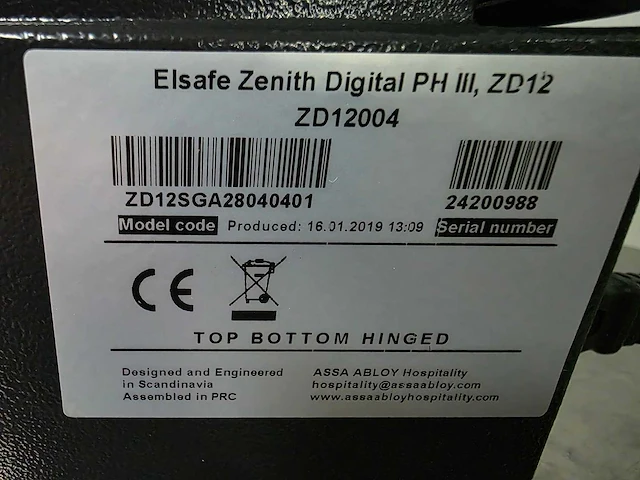 Assa abloy - zd12004 - digitale kluis - afbeelding 7 van  8