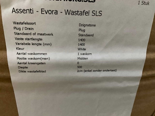 Assenti evora wastafel 140cm (3x) - afbeelding 4 van  4