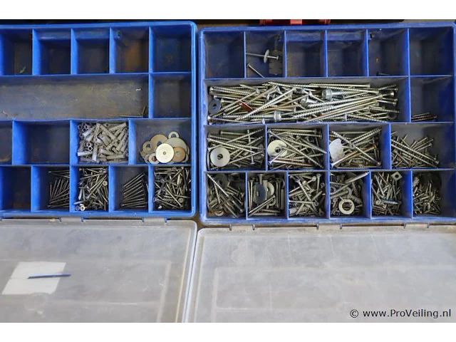 Assortimentsdozen incl. inhoud bestaande uit o.a. spijkers, schroeven & ringen - afbeelding 3 van  4