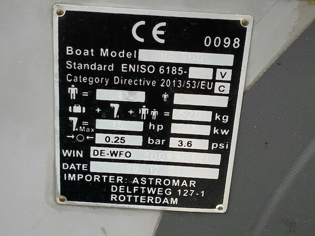 Astromar mb 300 rubberboot met kalf trailer - afbeelding 14 van  14