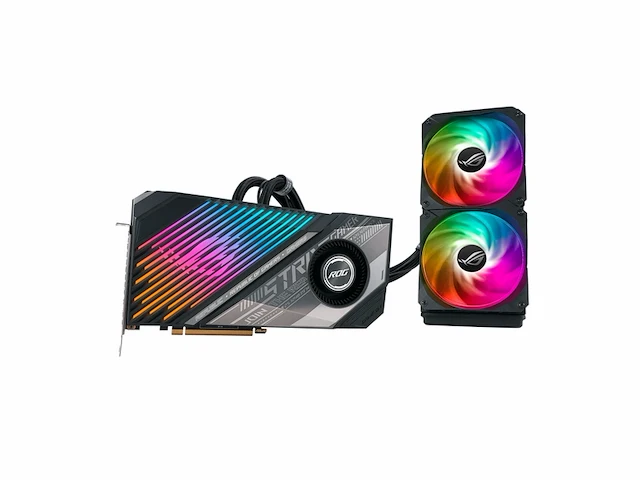 Asus rog strix lc radeon rx 6900 xt top edition 16gb gddr6 met 240mm radiator voor gpu en geheugen vloeistofkoeling - afbeelding 3 van  6