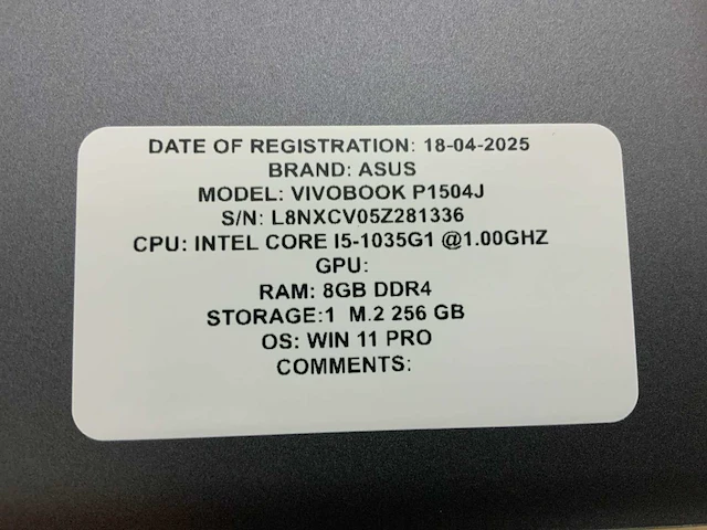 Asus vivobook p1504j laptop - afbeelding 7 van  9
