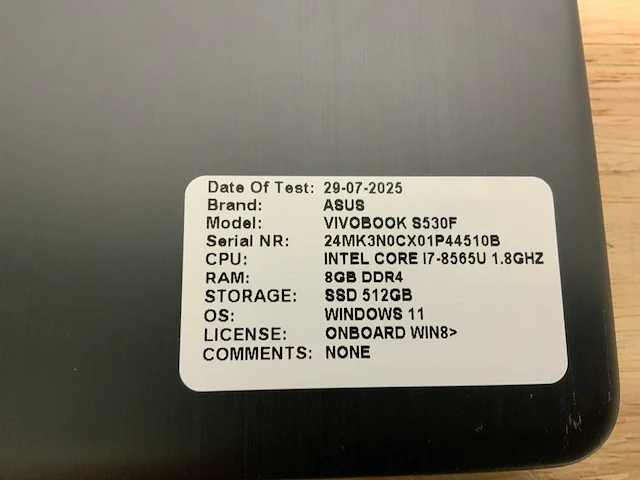 Asus vivobook s530f laptop - afbeelding 7 van  8