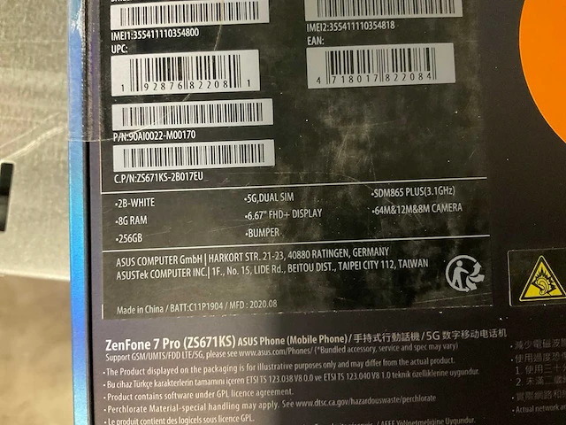 Asus zenfone 7 pro mobiele telefoon - afbeelding 3 van  3
