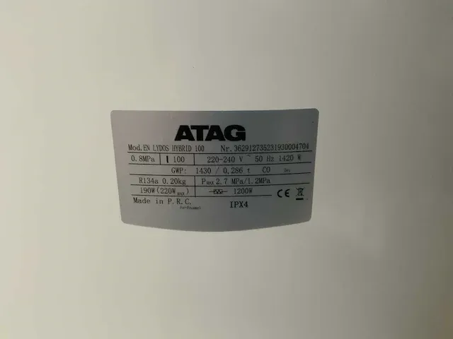 Atag lydos hybrid 100 waterpomp boiler - afbeelding 6 van  7