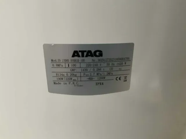 Atag lydos hybrid 100 waterpomp boiler - afbeelding 8 van  8