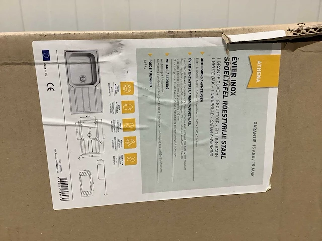 Athena 1000x500mm spoelbak - afbeelding 3 van  3