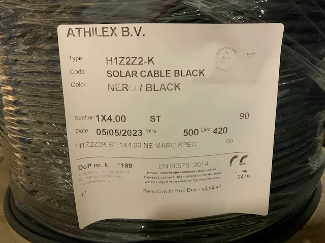 Athilex h1z2z2-k 4-kwadraat solar kabel haspel 500 meter (23x) - afbeelding 6 van  6